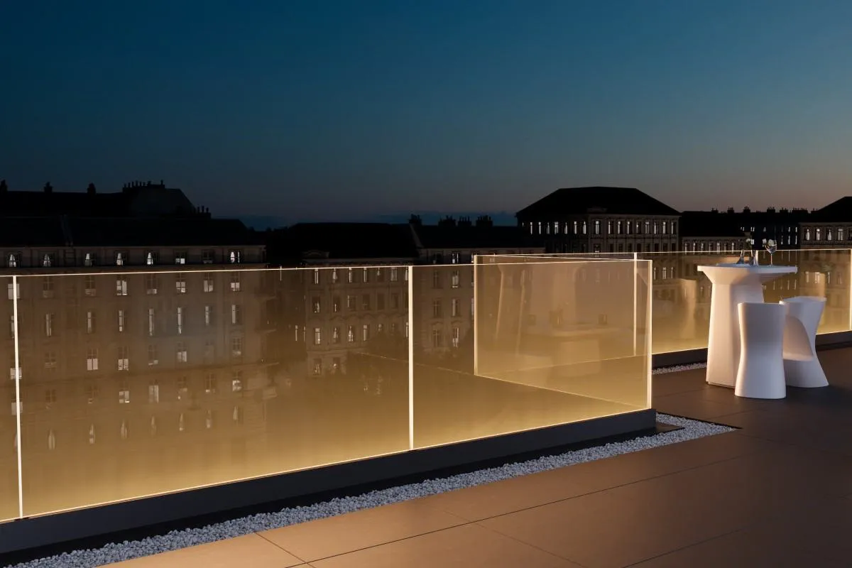 Glass Railing with LED light
